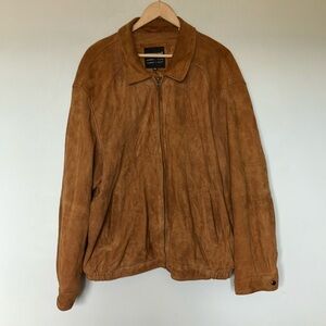 Pronto Uomo Leathers Cognac Tan Leather Suede Jacket